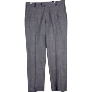 Lands End Pants Mens 32 Gray Wool Tailored Fit Dress Trousers‎ Office 34x29